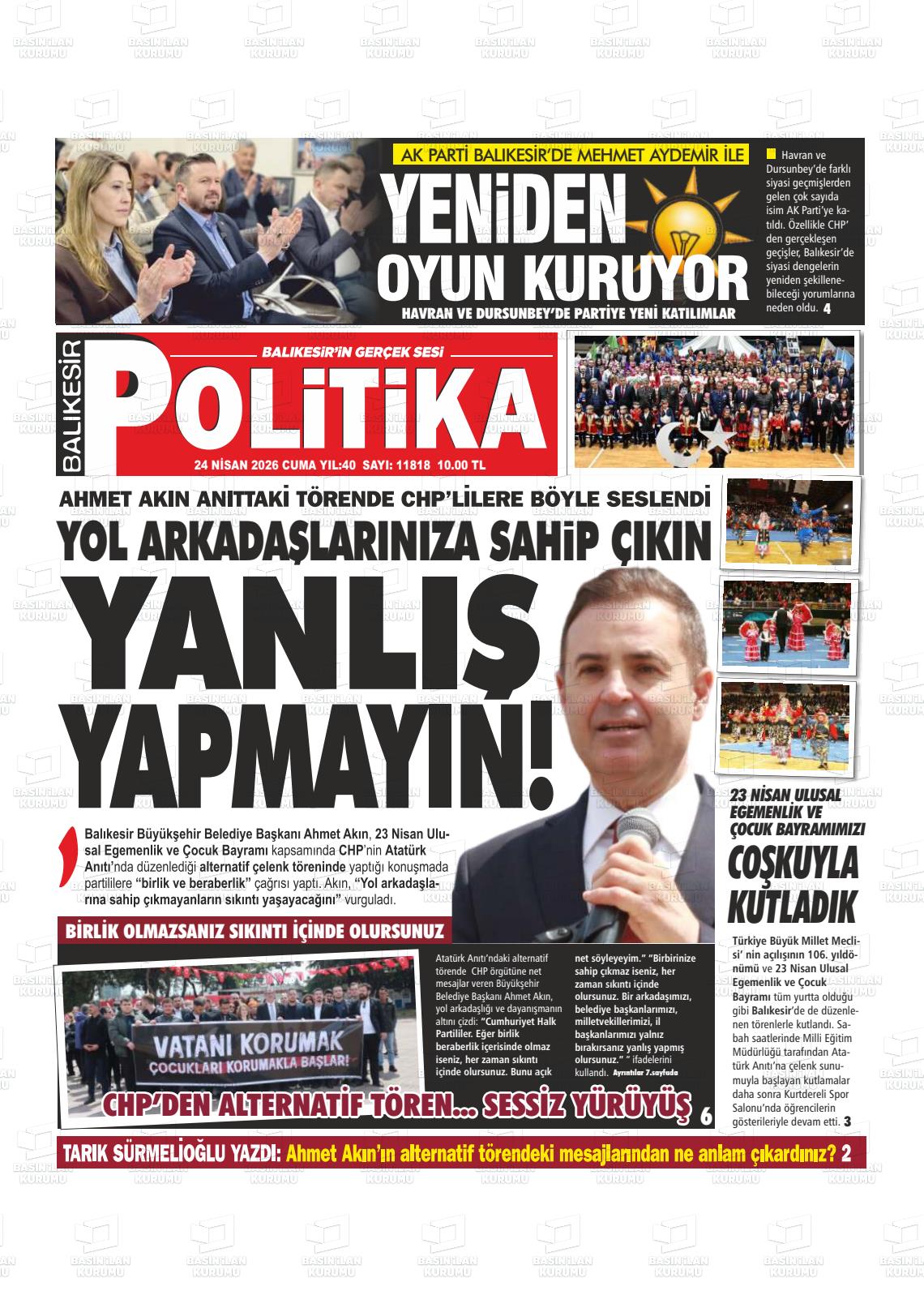 Balikesir Politika 24.04.2026