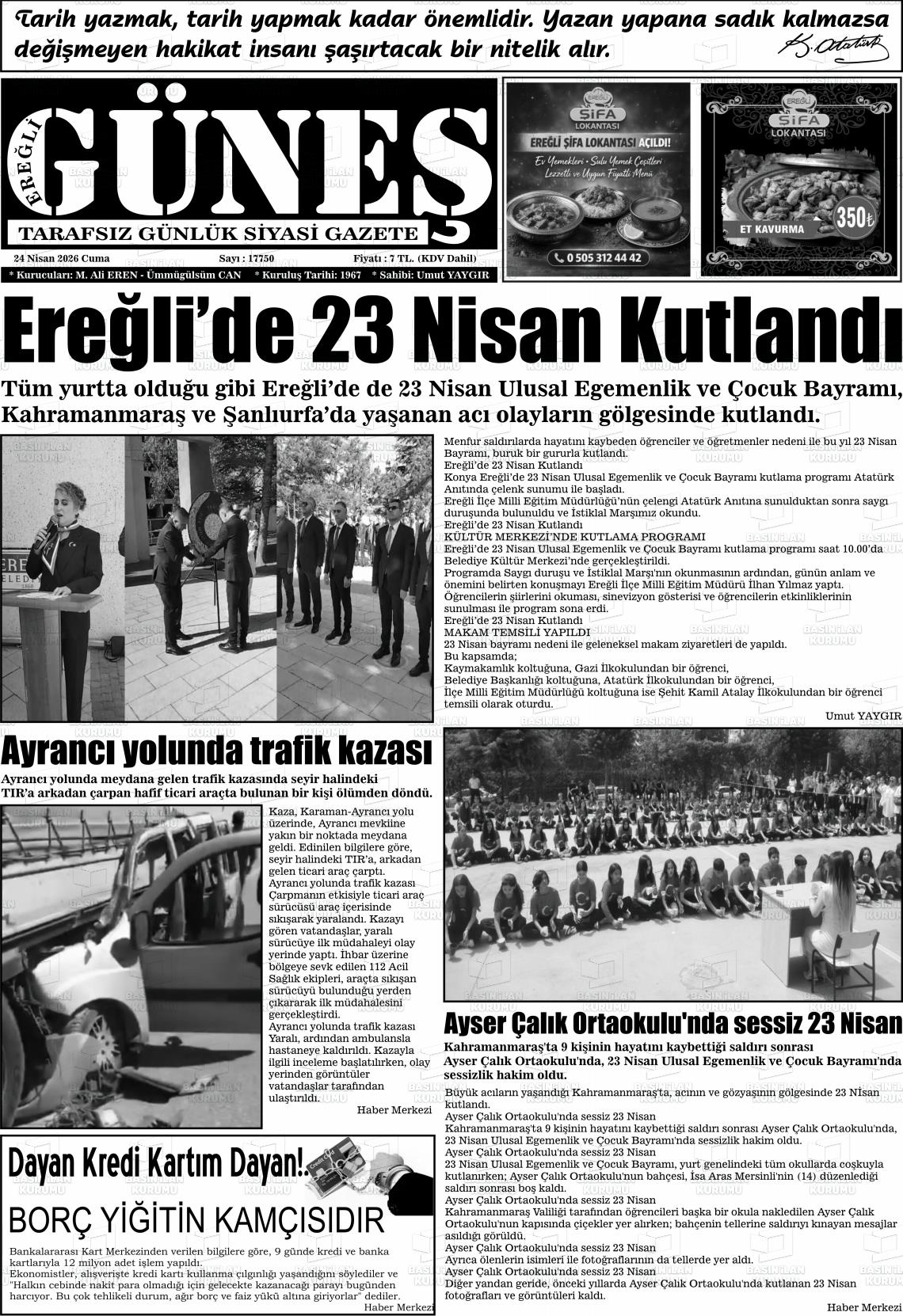 Konya Eregligunes 24.04.2026