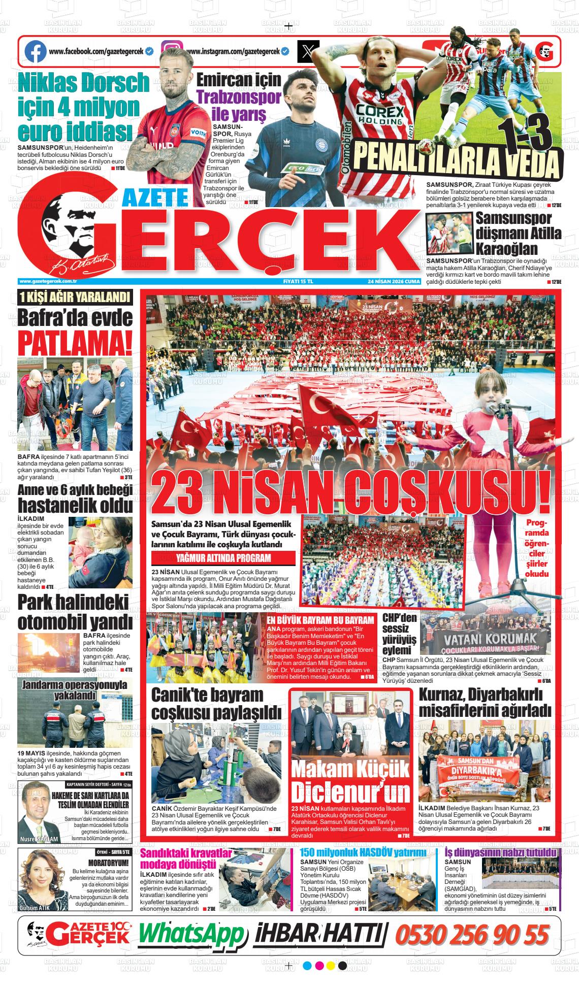 Samsun Gazetegercek 24.04.2026