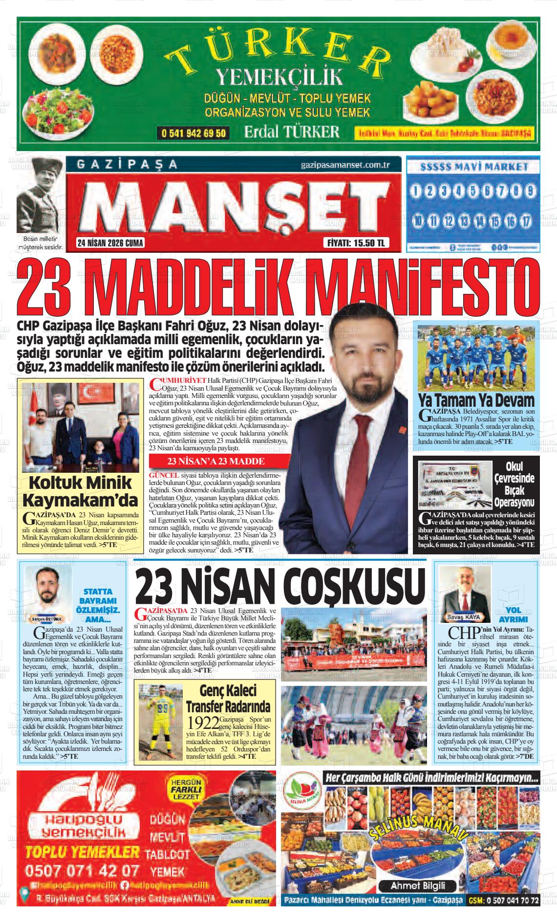 Antalya Gazipasamanset 24.04.2026