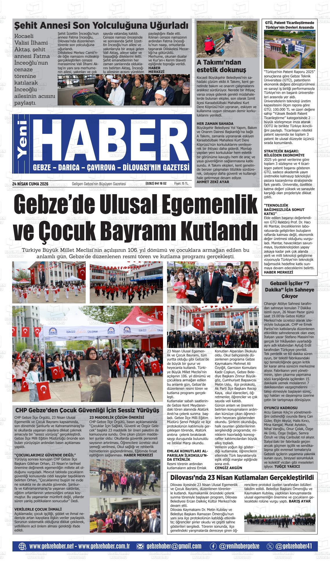 Kocaeli Gebzehaber 24.04.2026