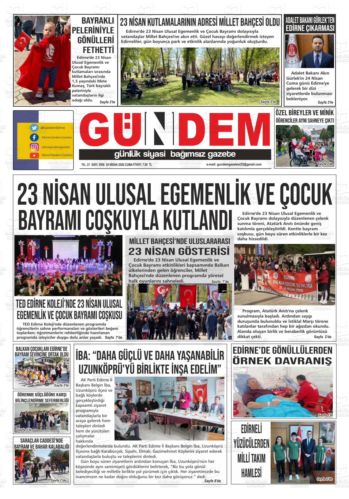 Edirne Gundem 24.04.2026
