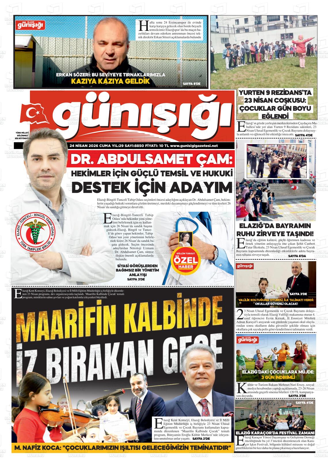 Elazig Gunisigi 24.04.2026