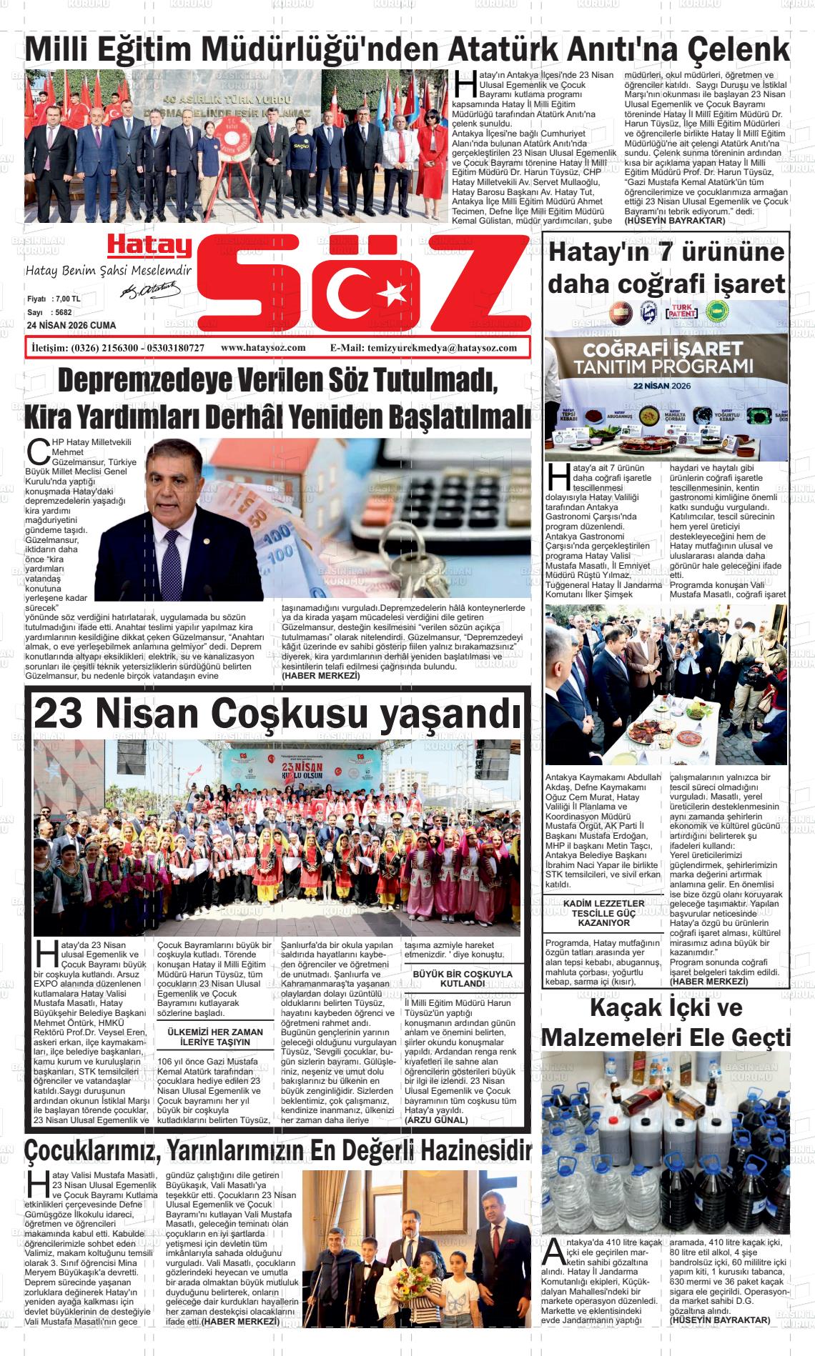 Hatay Soz 24.04.2026