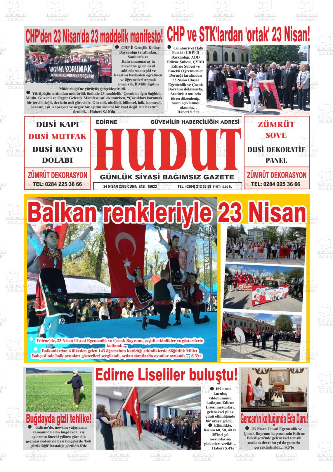 Edirne Hudut 24.04.2026
