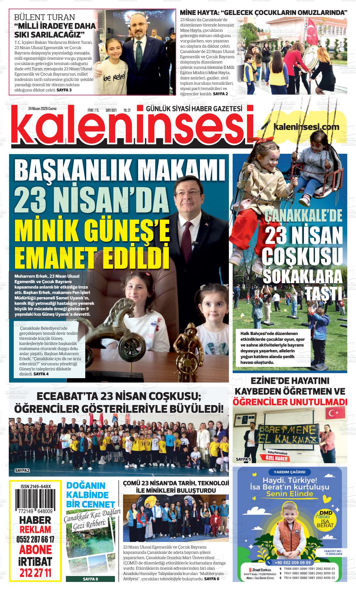 Canakkale Kaleninsesi 24.04.2026