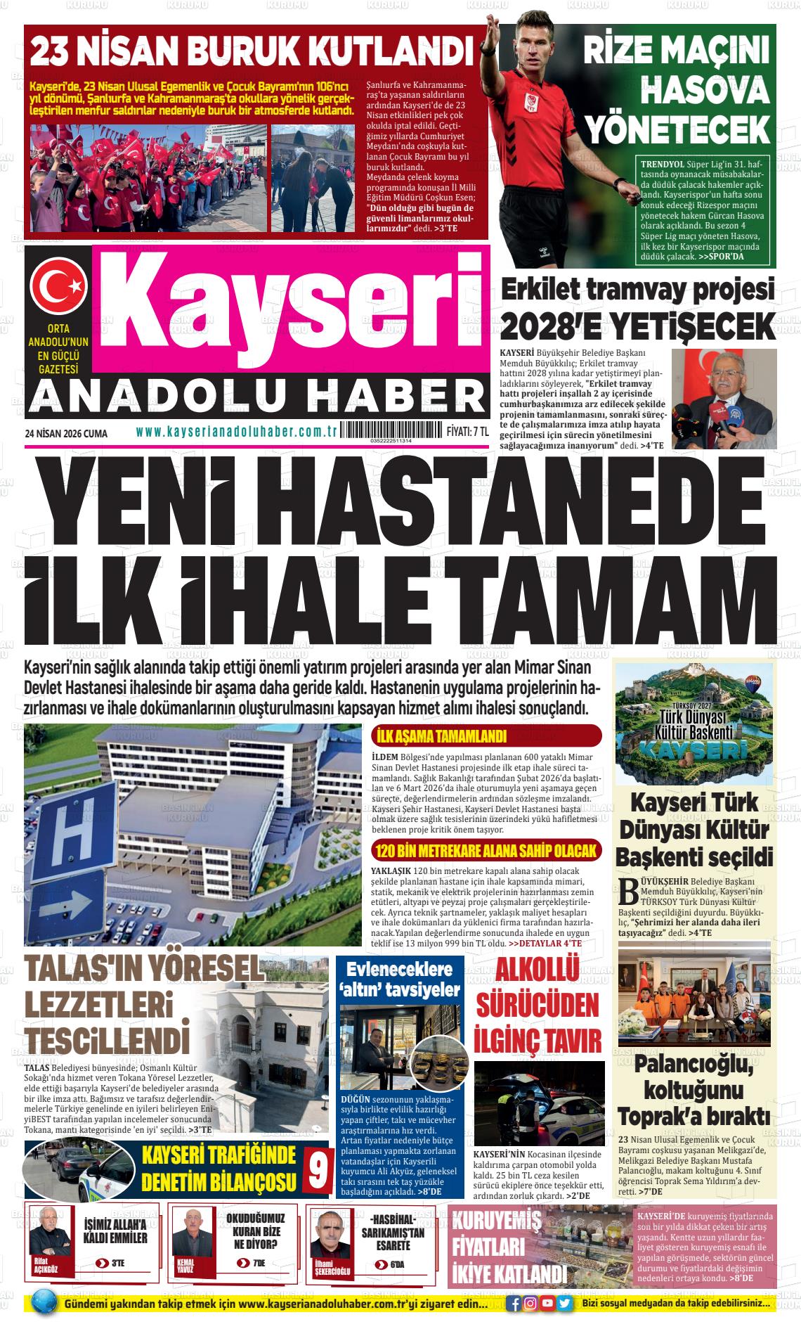 Kayseri Anadoluhaber 24.04.2026