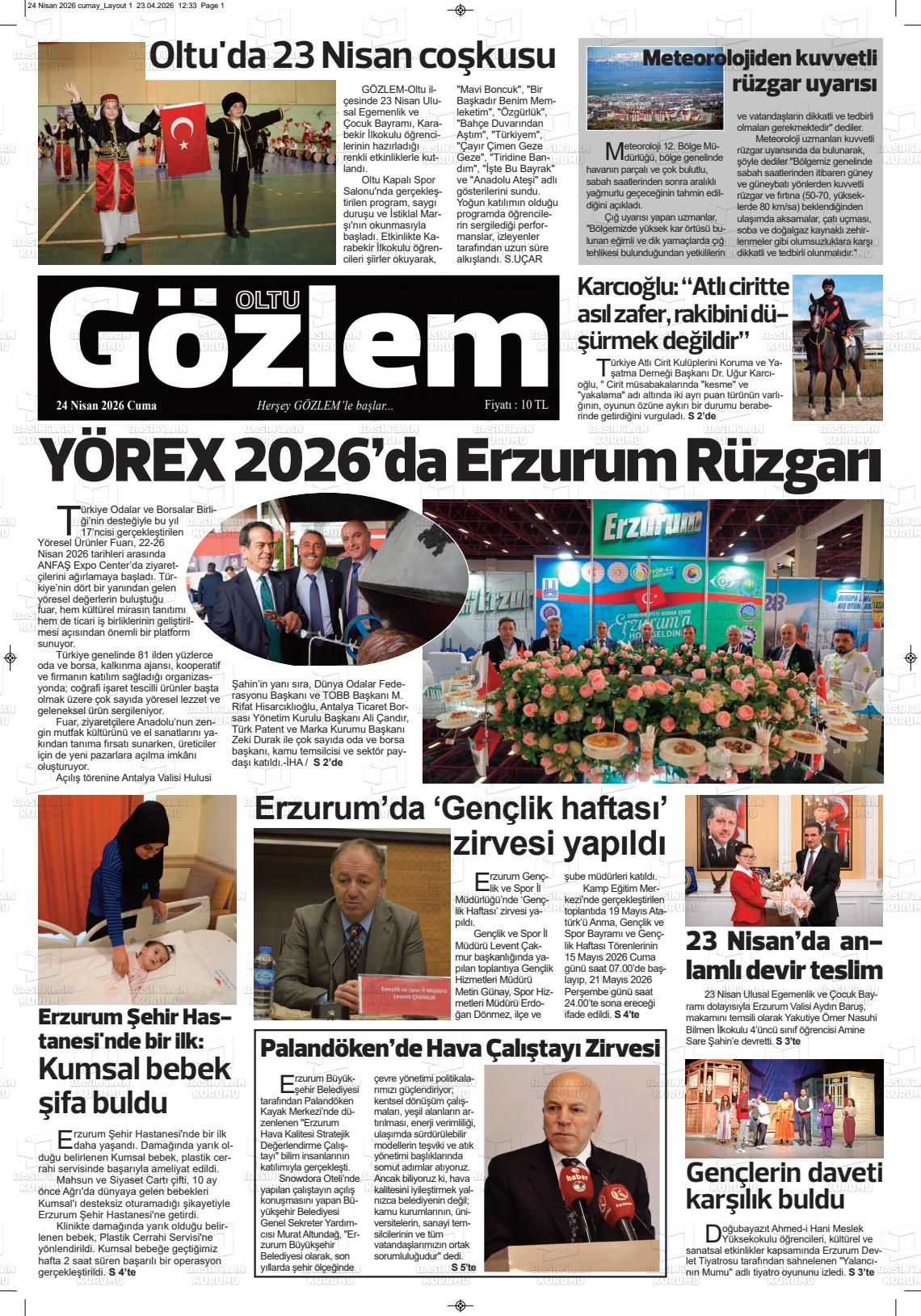 Erzurum Oltugozlem 24.04.2026