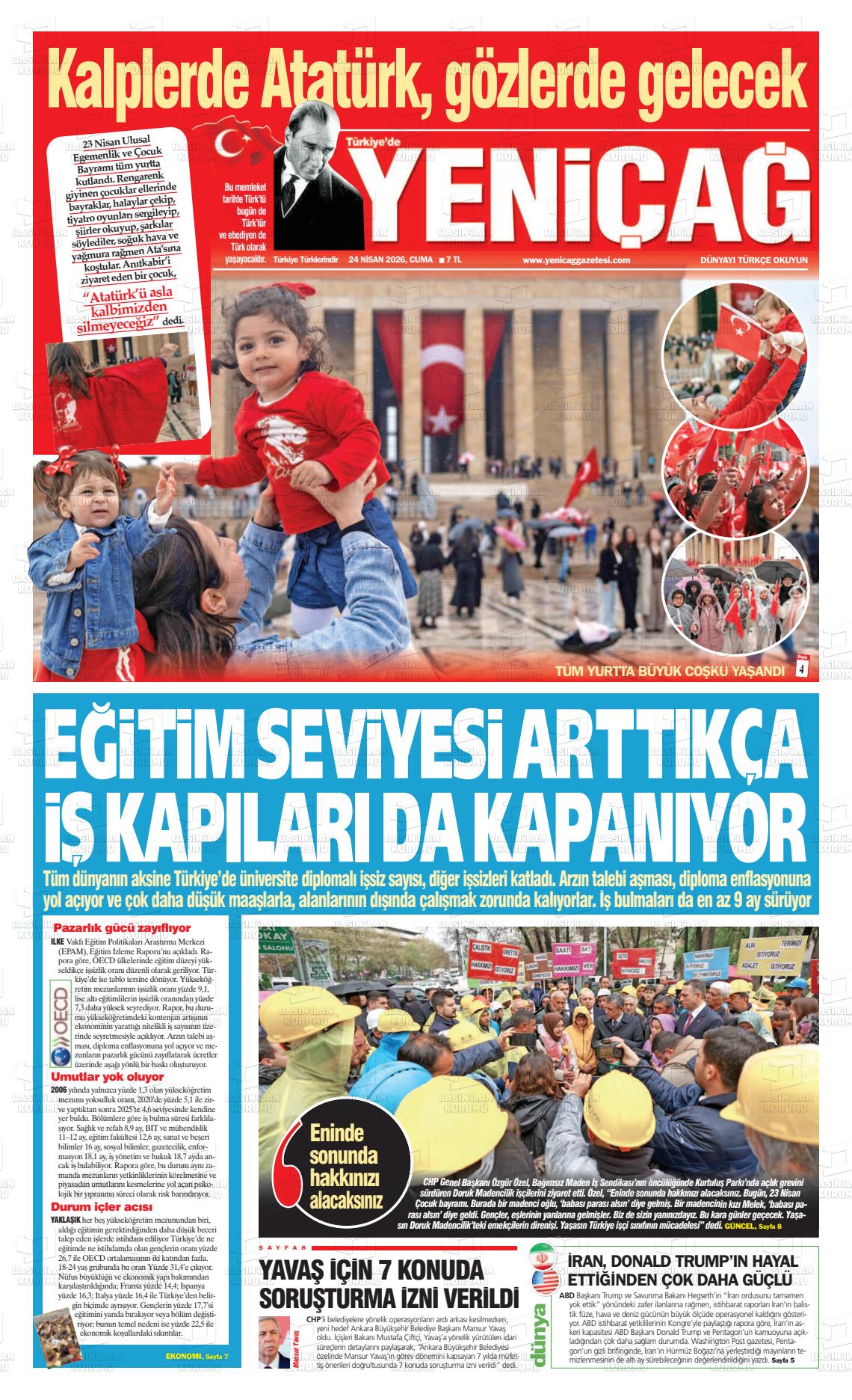 Istanbul Turkiyedeyenicag 24.04.2026