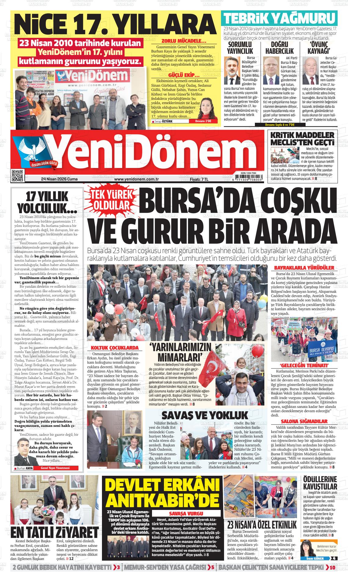 Bursa Yenidonem 24.04.2026