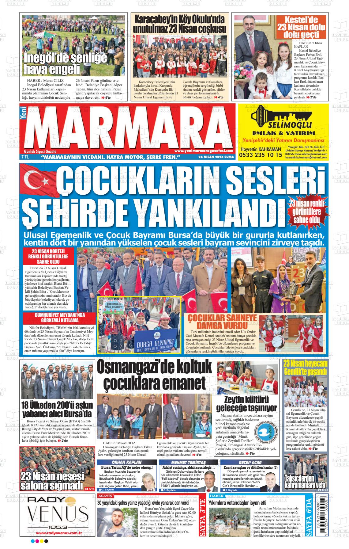 Bursa Yenimarmara 24.04.2026