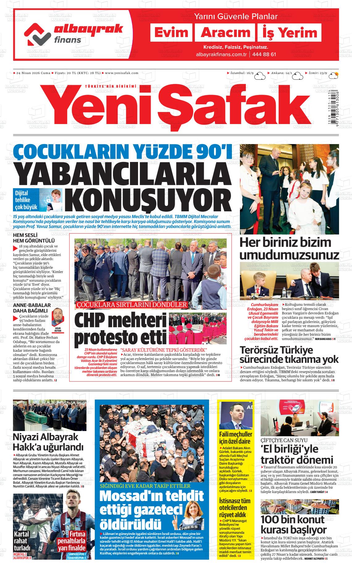 Yeni Şafak Gazetesi 24.04.2026