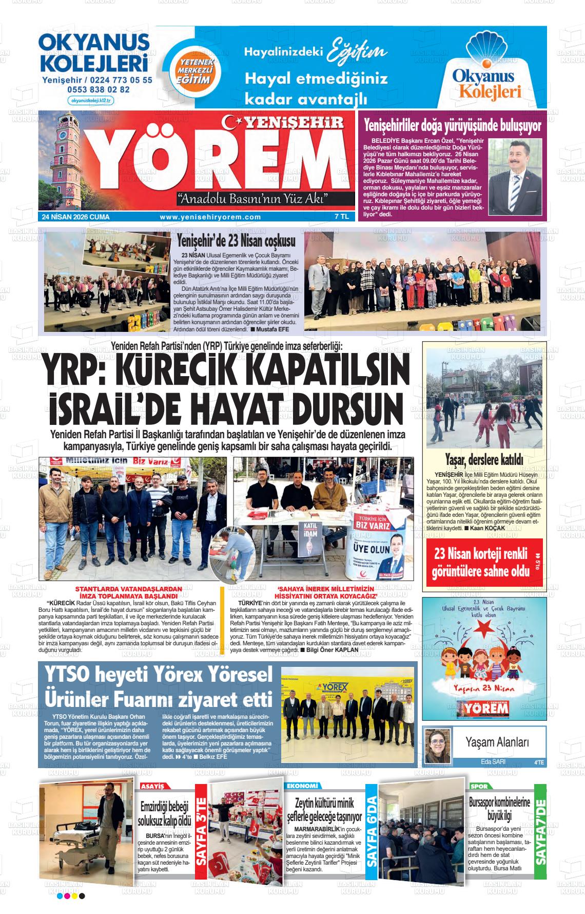 Bursa Yenisehiryorem 24.04.2026