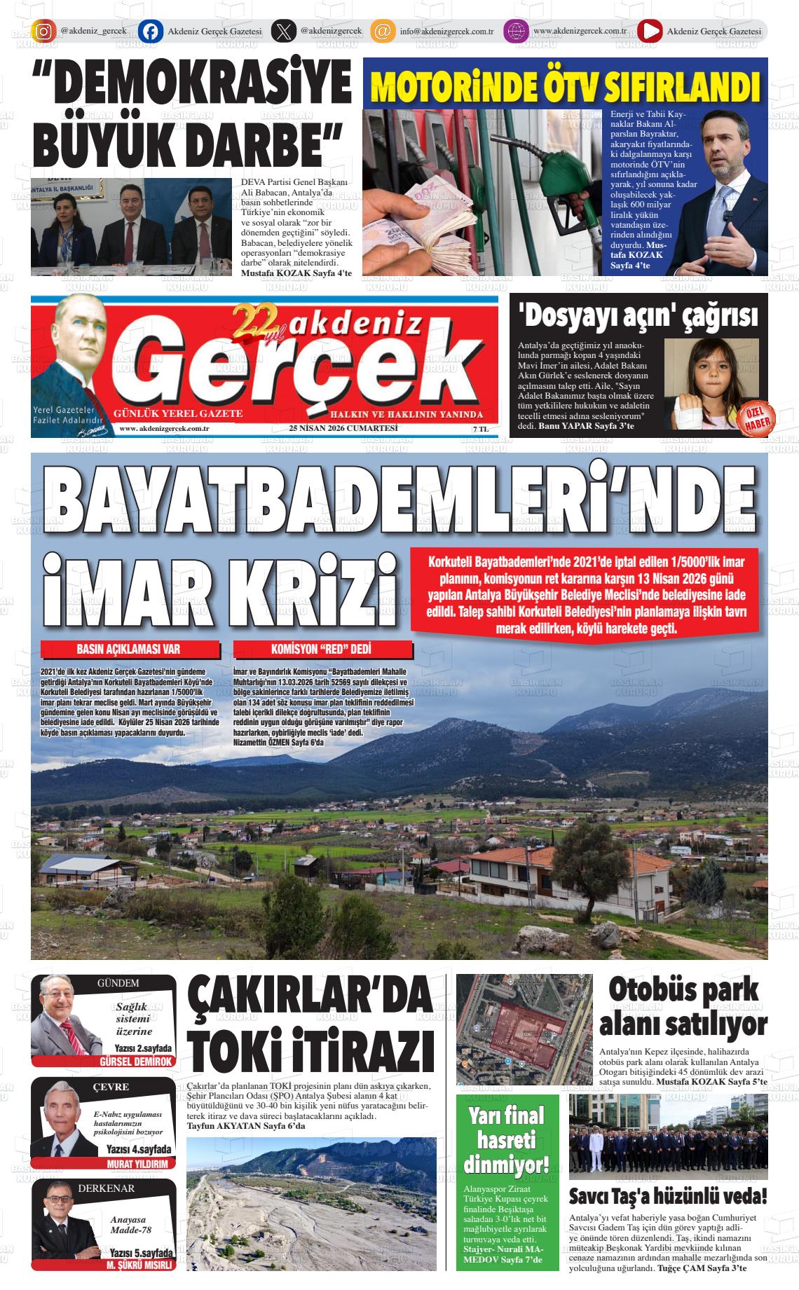 Antalya Akdenizgercek 25.04.2026