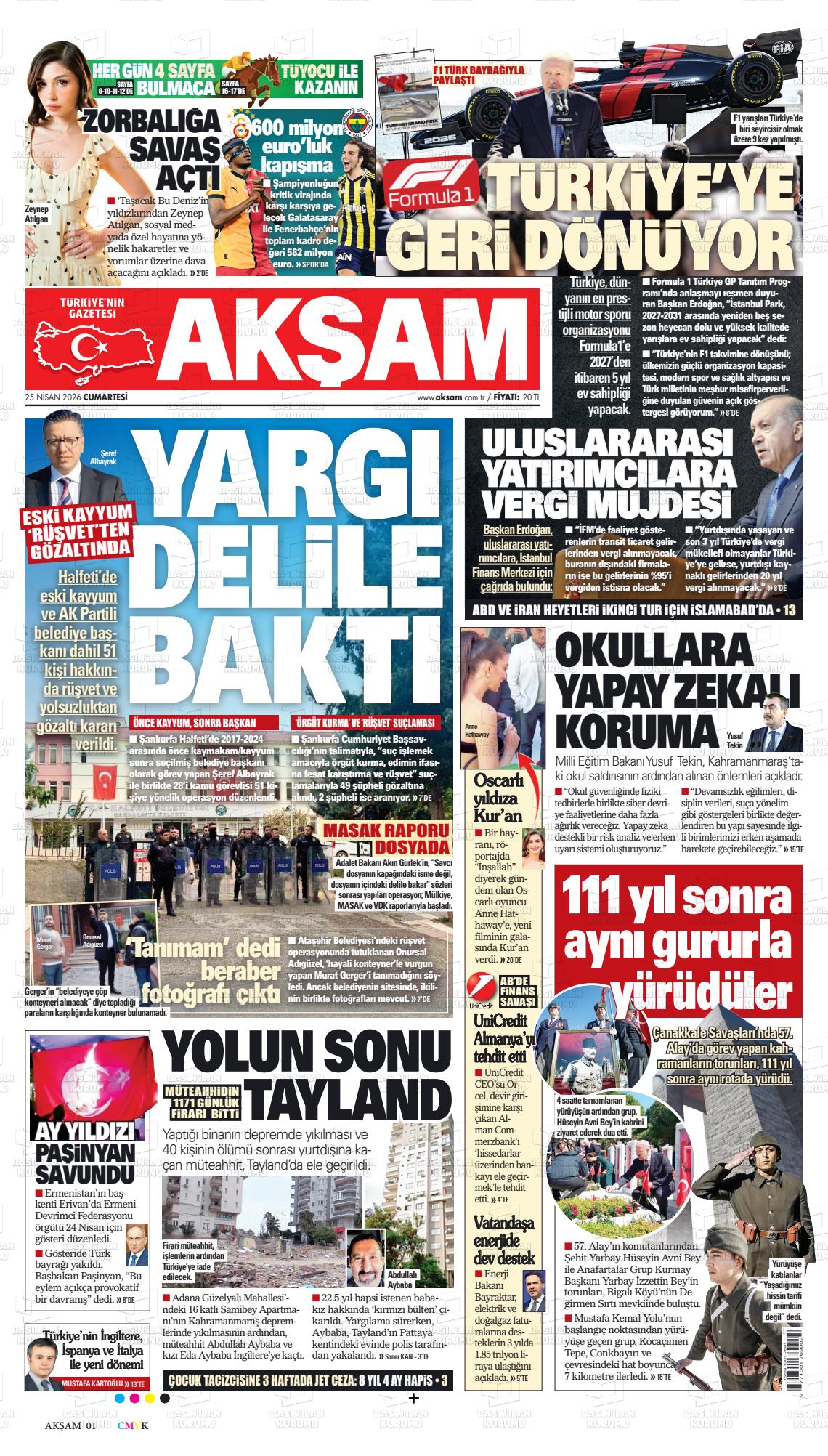 Akşam Gazetesi 25.04.2026