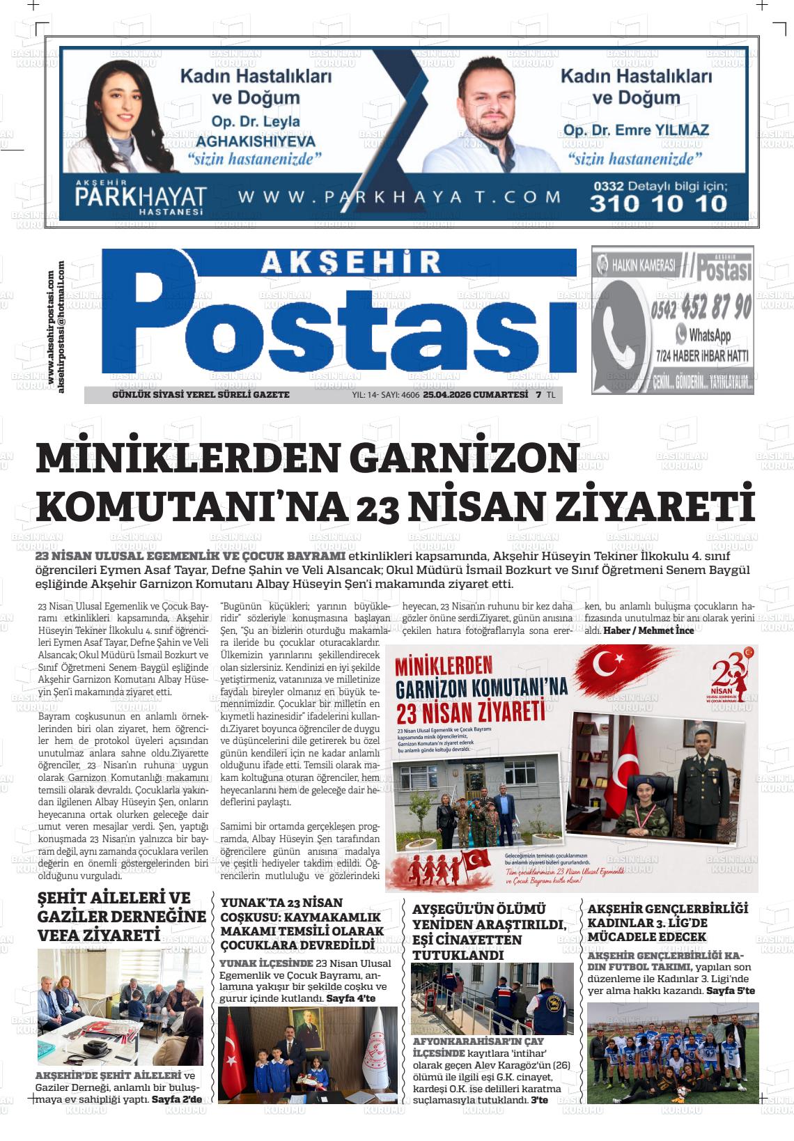 Konya Aksehirpostasi 25.04.2026