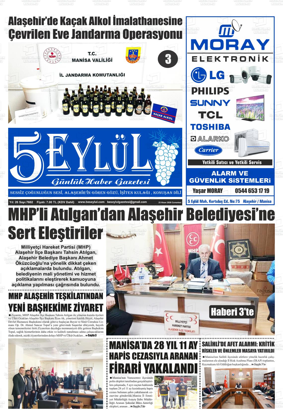Manisa Alasehir 5 Eylul 25.04.2026