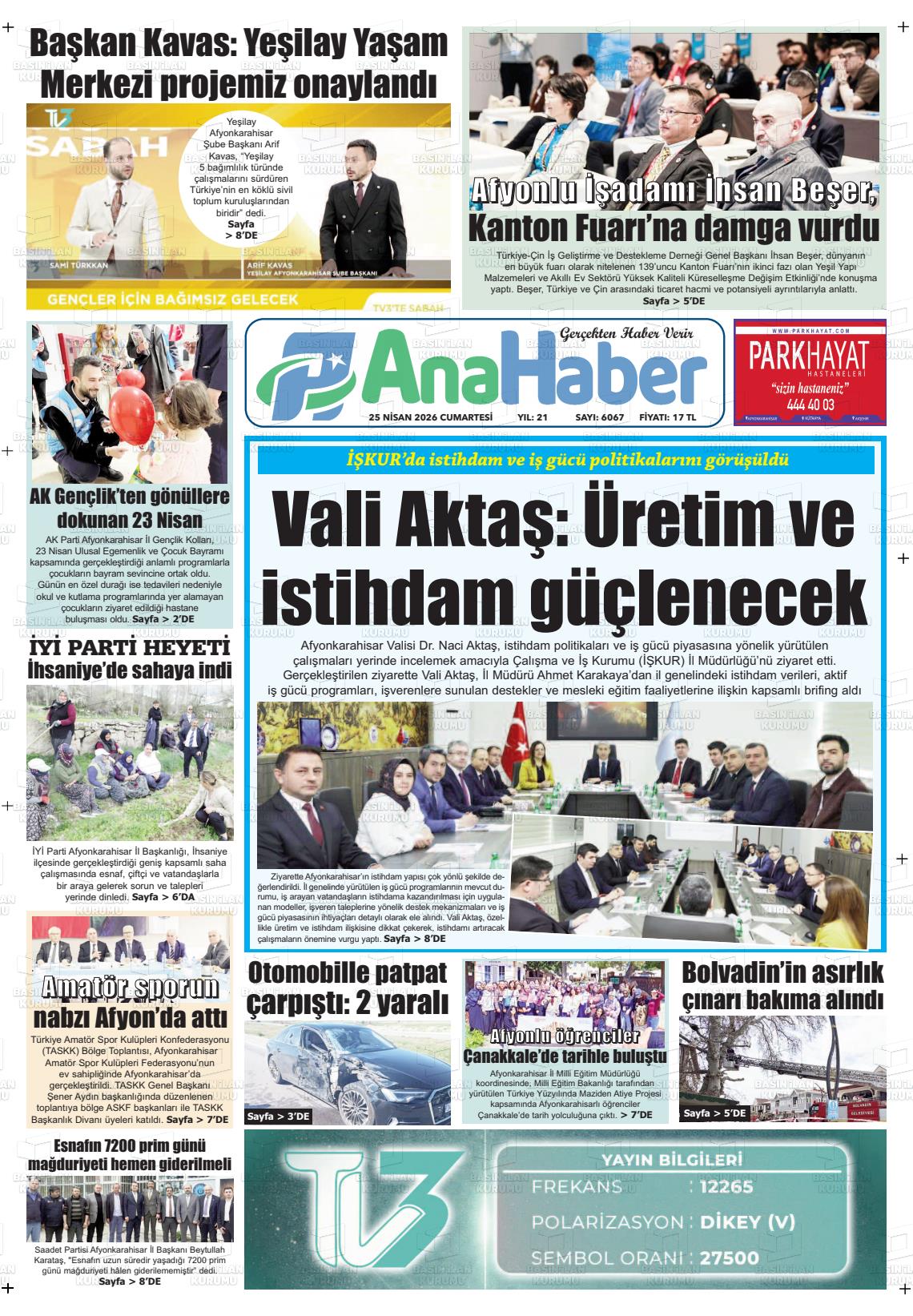 Afyonkarahisar Anahaber 25.04.2026
