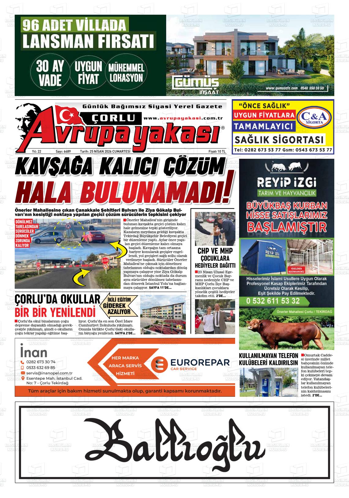 Tekirdag Avrupayakasi 25.04.2026