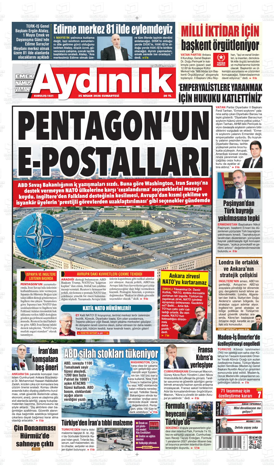 Istanbul Aydinlikvatanemeknamus 25.04.2026