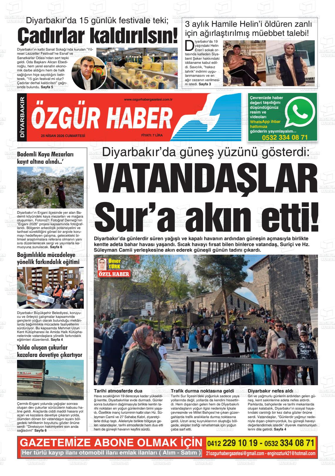 Diyarbakir Ozgurhaber 25.04.2026