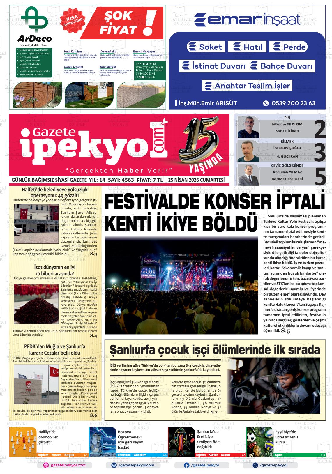 Sanliurfa Gazeteipekyol 25.04.2026