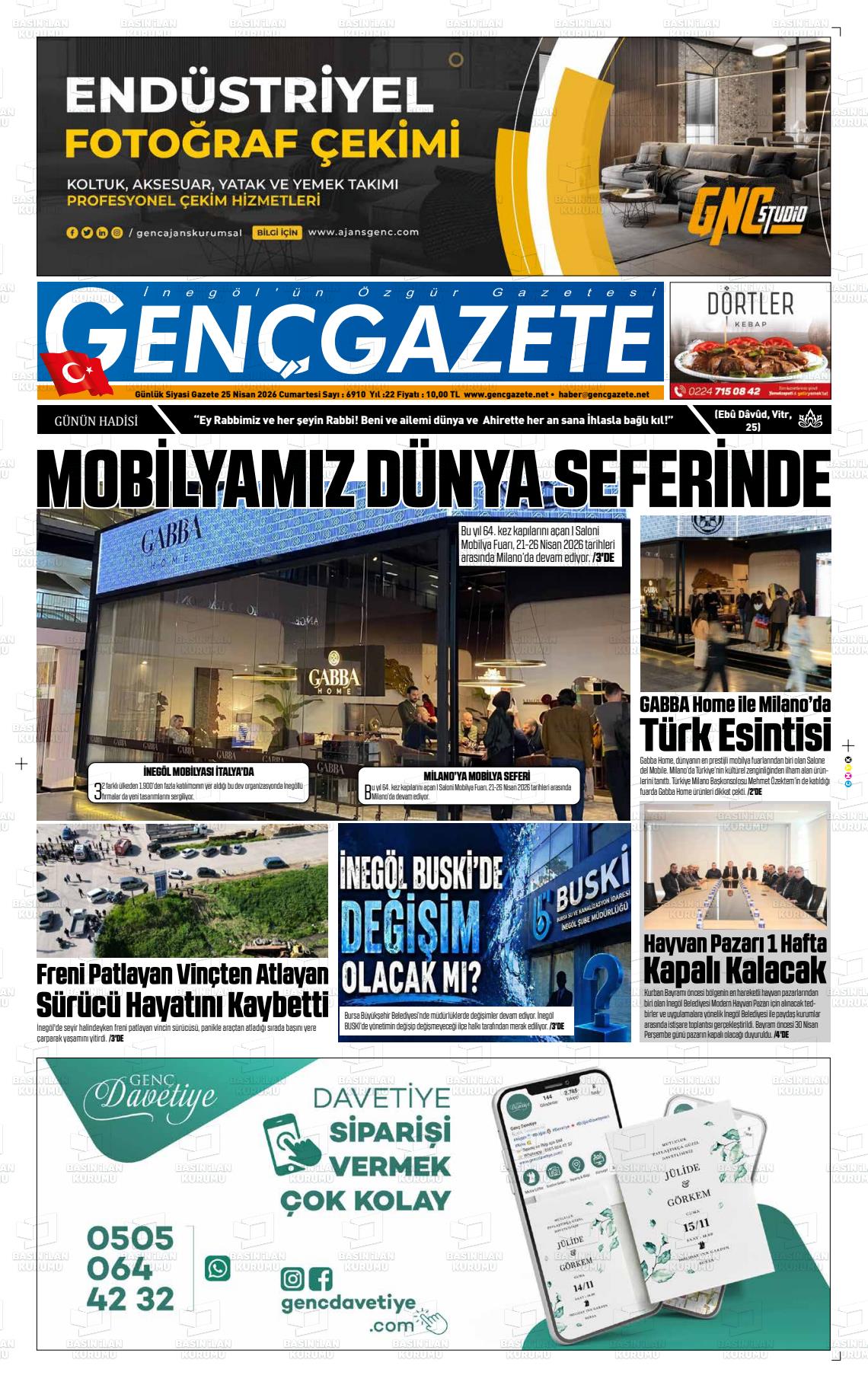 Bursa Gencgazete 25.04.2026
