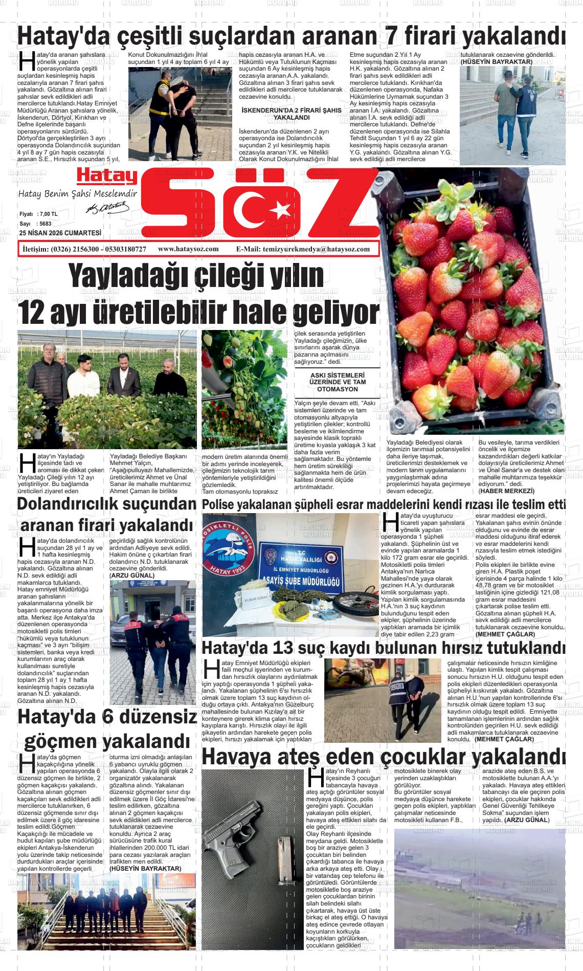 Hatay Soz 25.04.2026