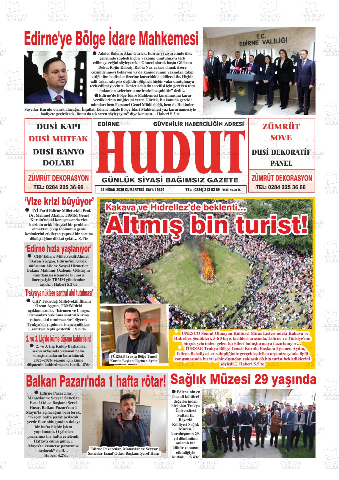 Edirne Hudut 25.04.2026