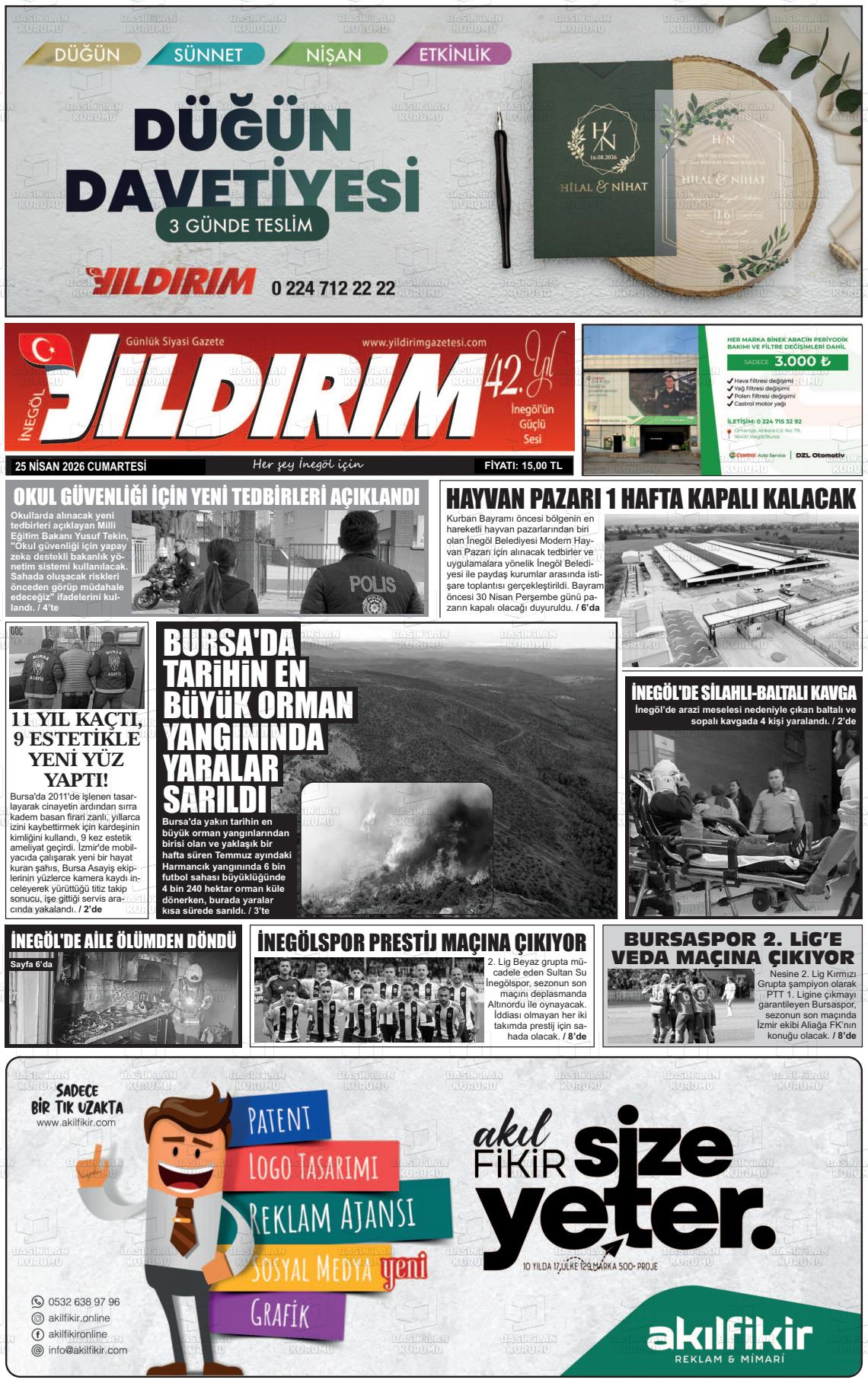 Bursa Inegolyildirim 25.04.2026