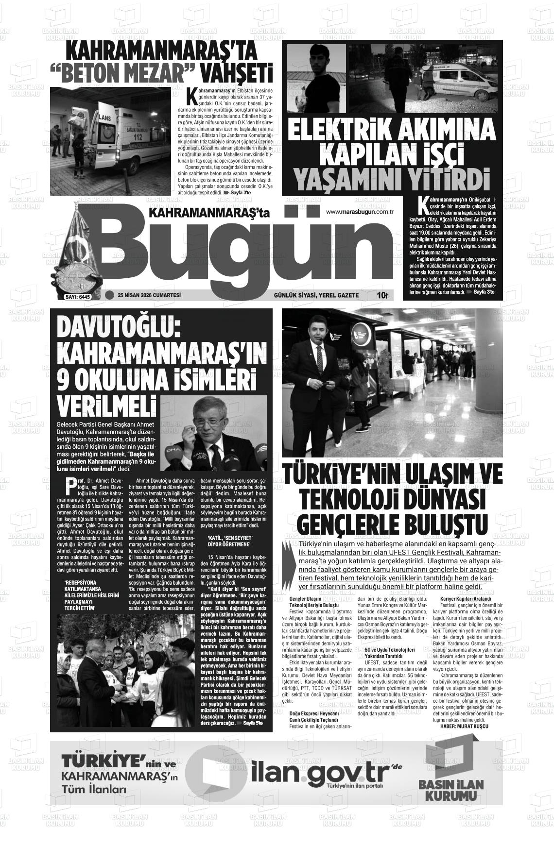 Kahramanmaras Tabugun 25.04.2026