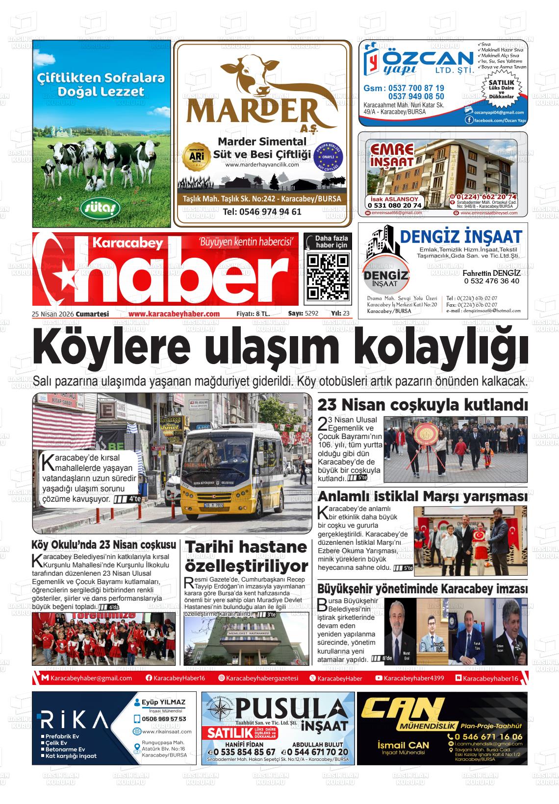 Bursa Karacabeyhaber 25.04.2026