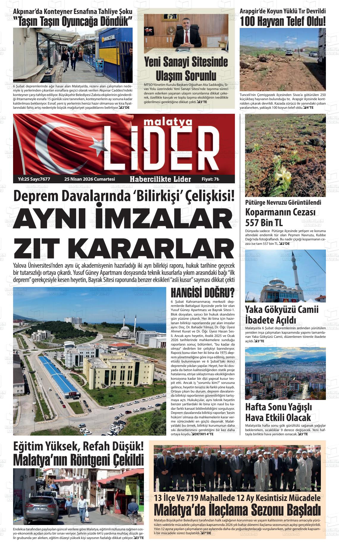 Malatya Sonsoz 25.04.2026