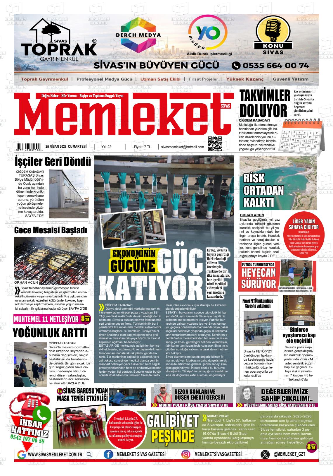 Sivas Memleket 25.04.2026
