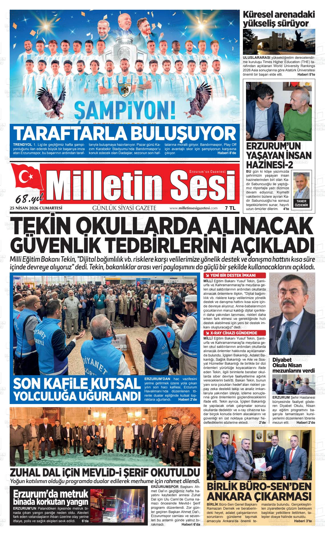Erzurum Milletinsesi 25.04.2026