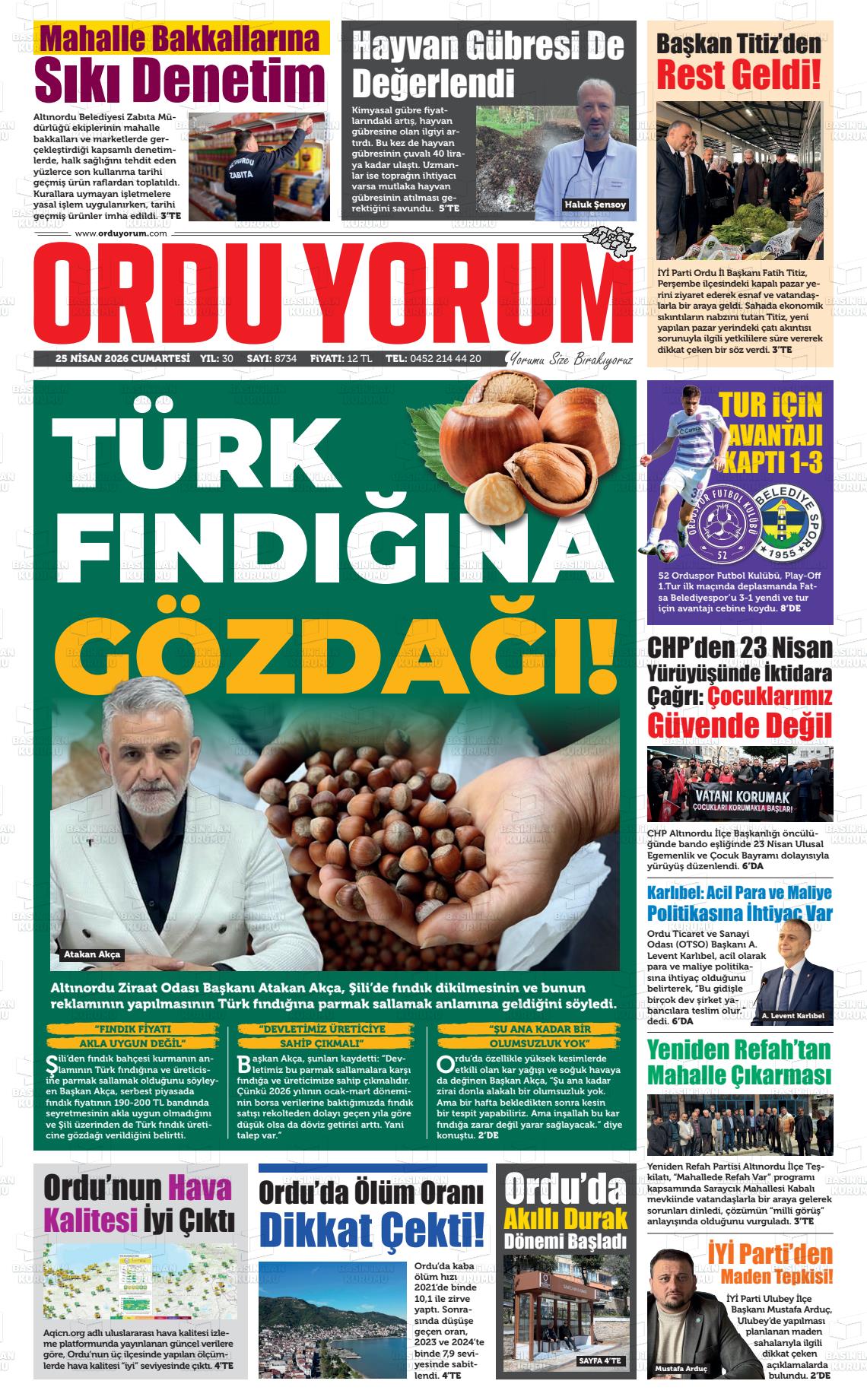 Ordu Yorum 25.04.2026
