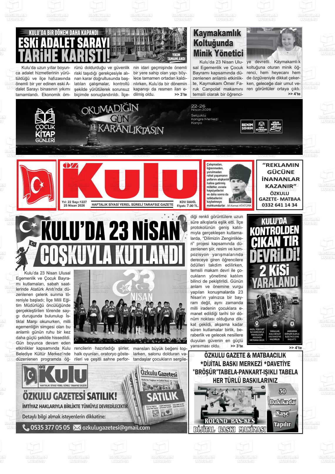 Konya Ozkulu 25.04.2026