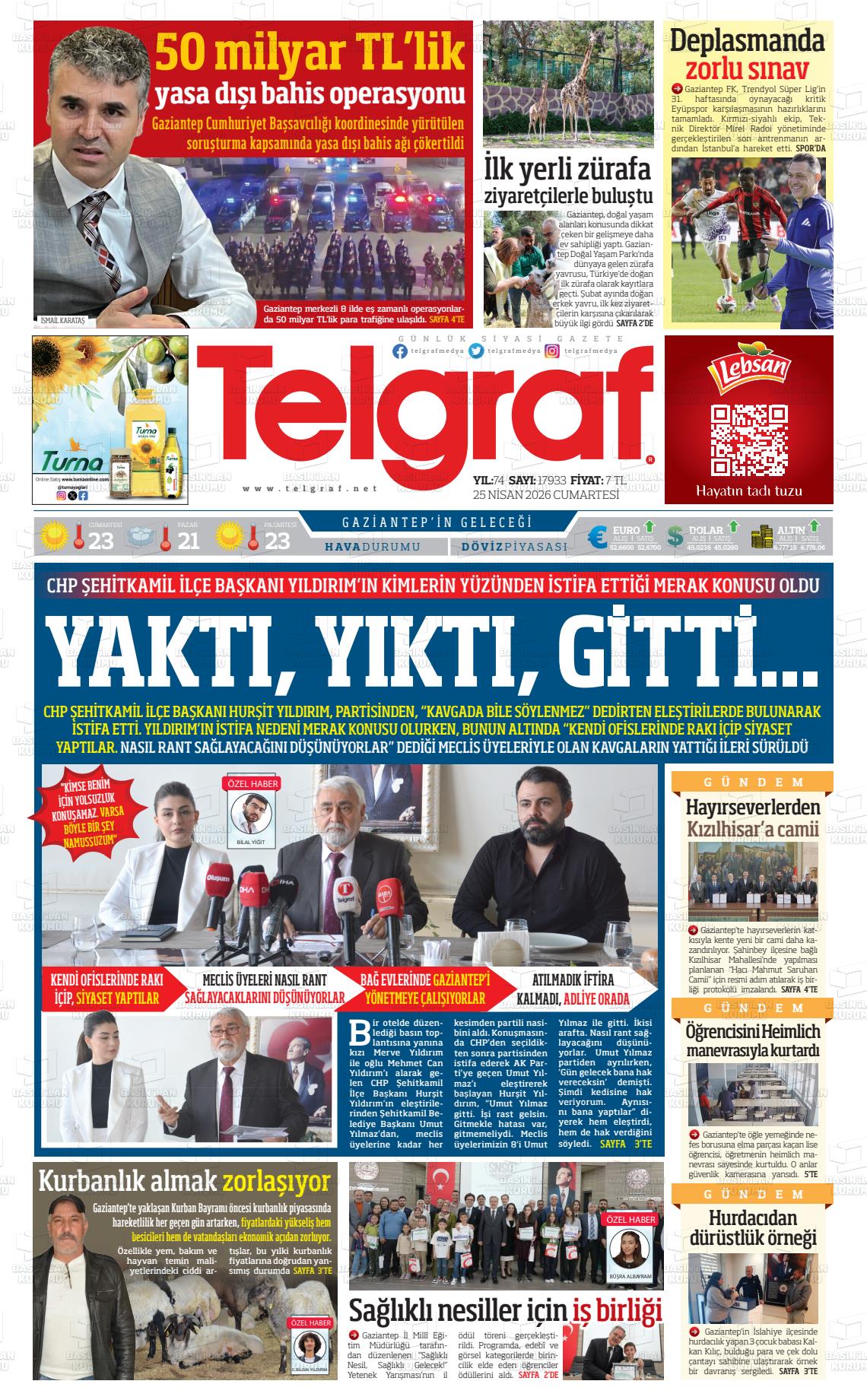 Gaziantep Telgraf 25.04.2026