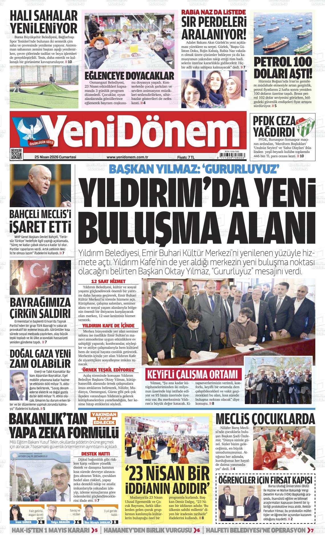 Bursa Yenidonem 25.04.2026