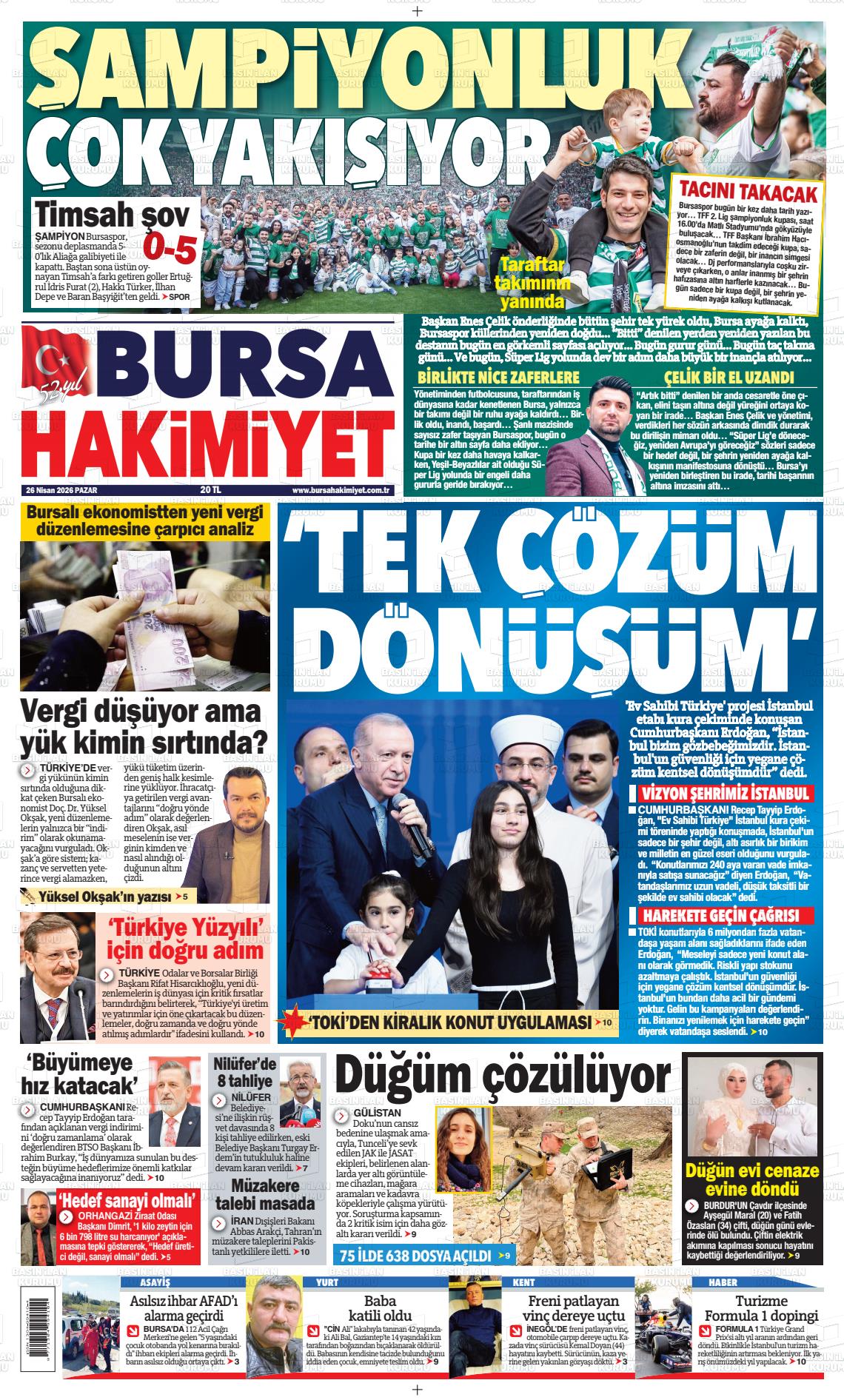 Bursa Hakimiyet 26.04.2026