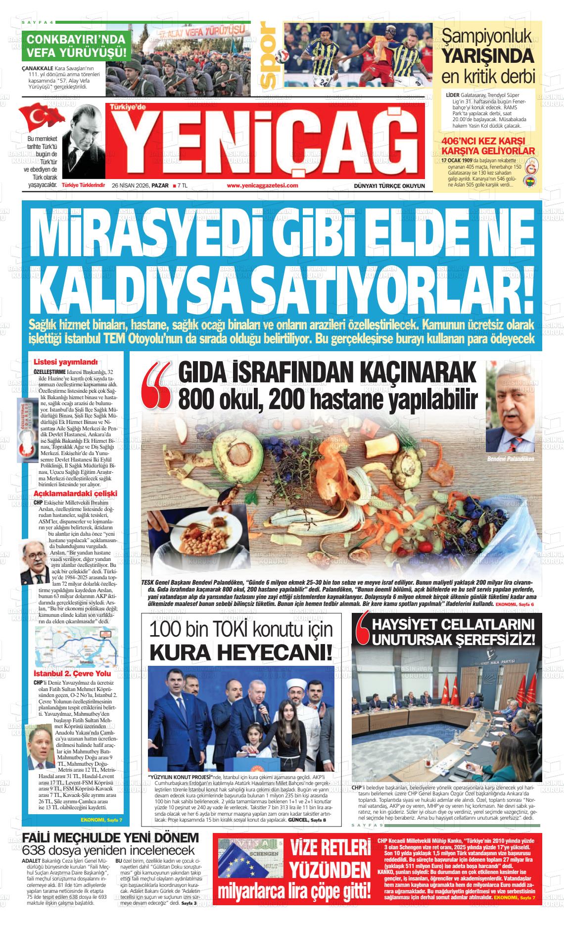 Istanbul Turkiyedeyenicag 26.04.2026