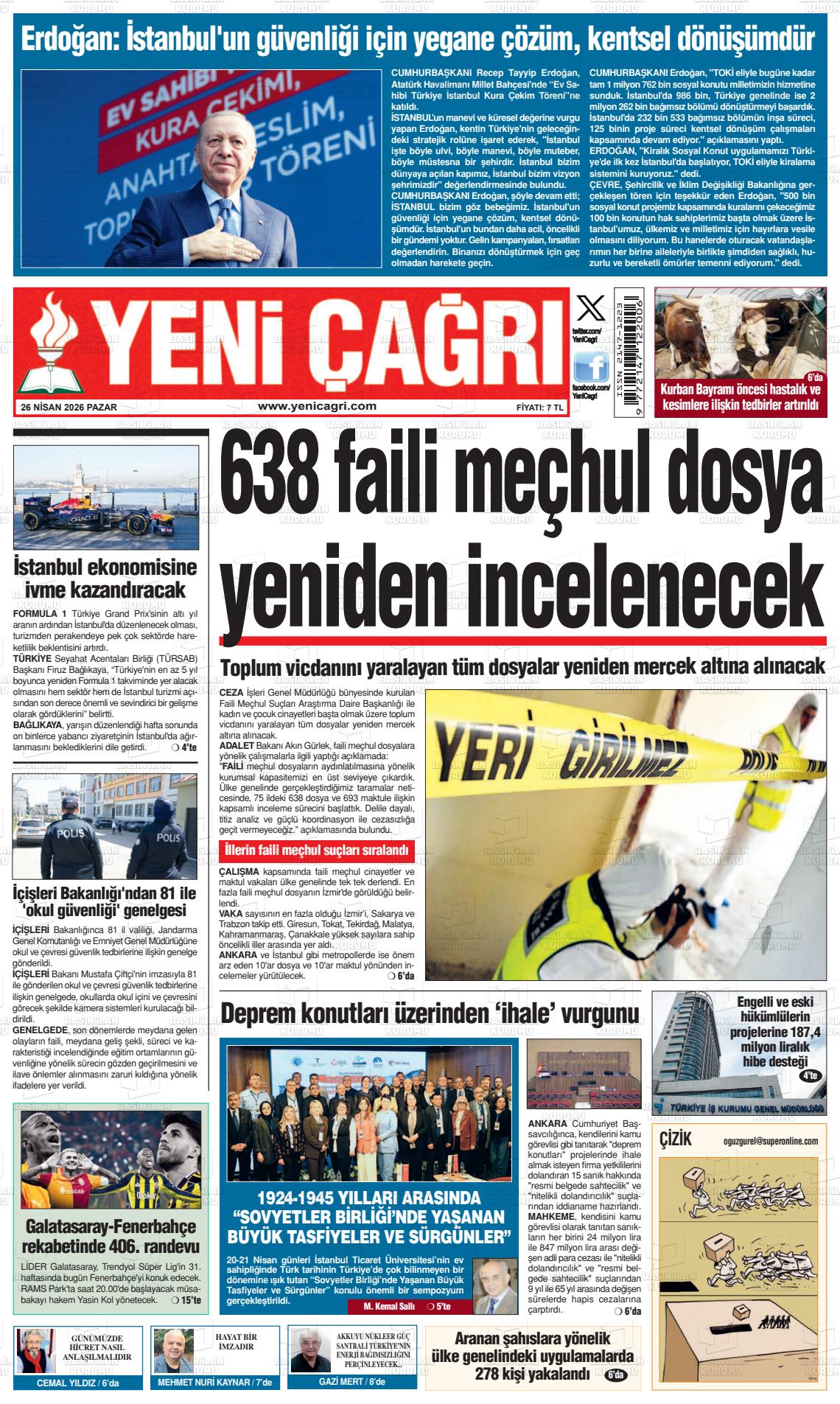 Istanbul Yenicagri 26.04.2026