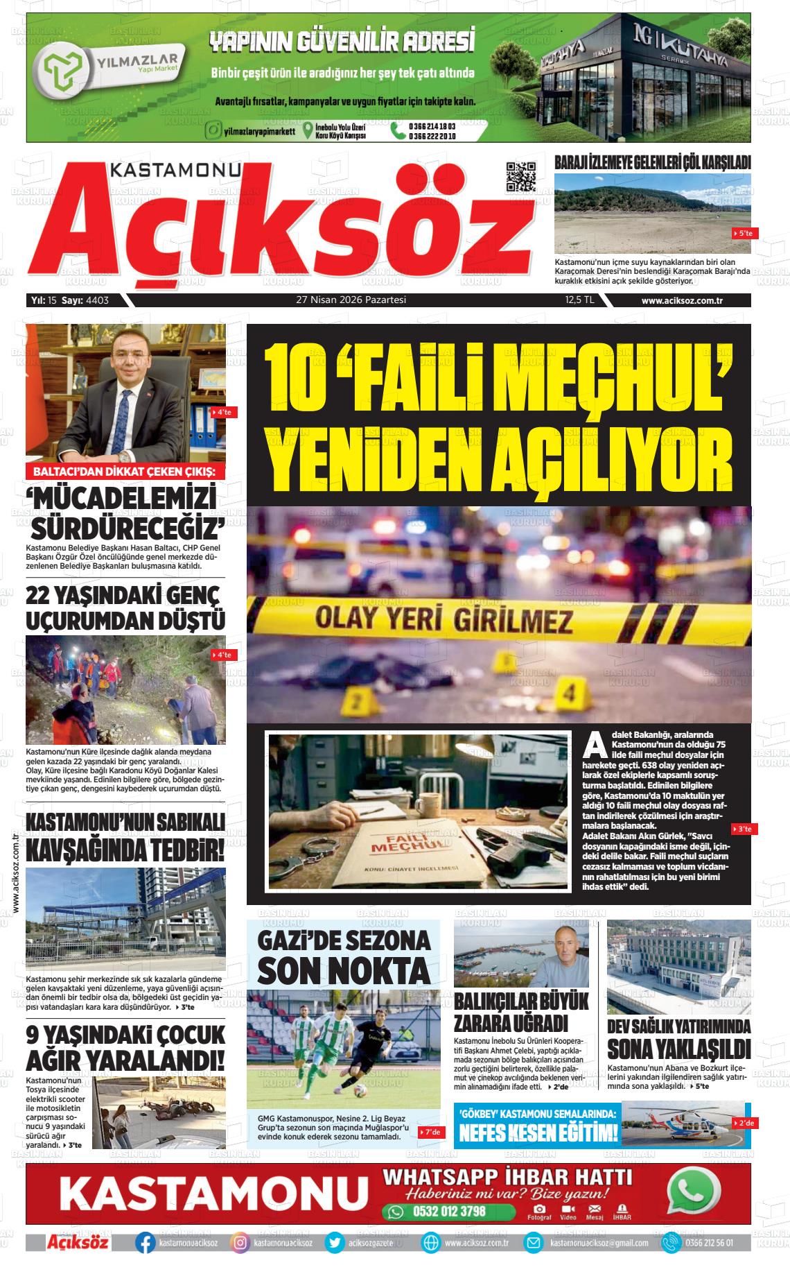 Kastamonu Aciksoz 27.04.2026