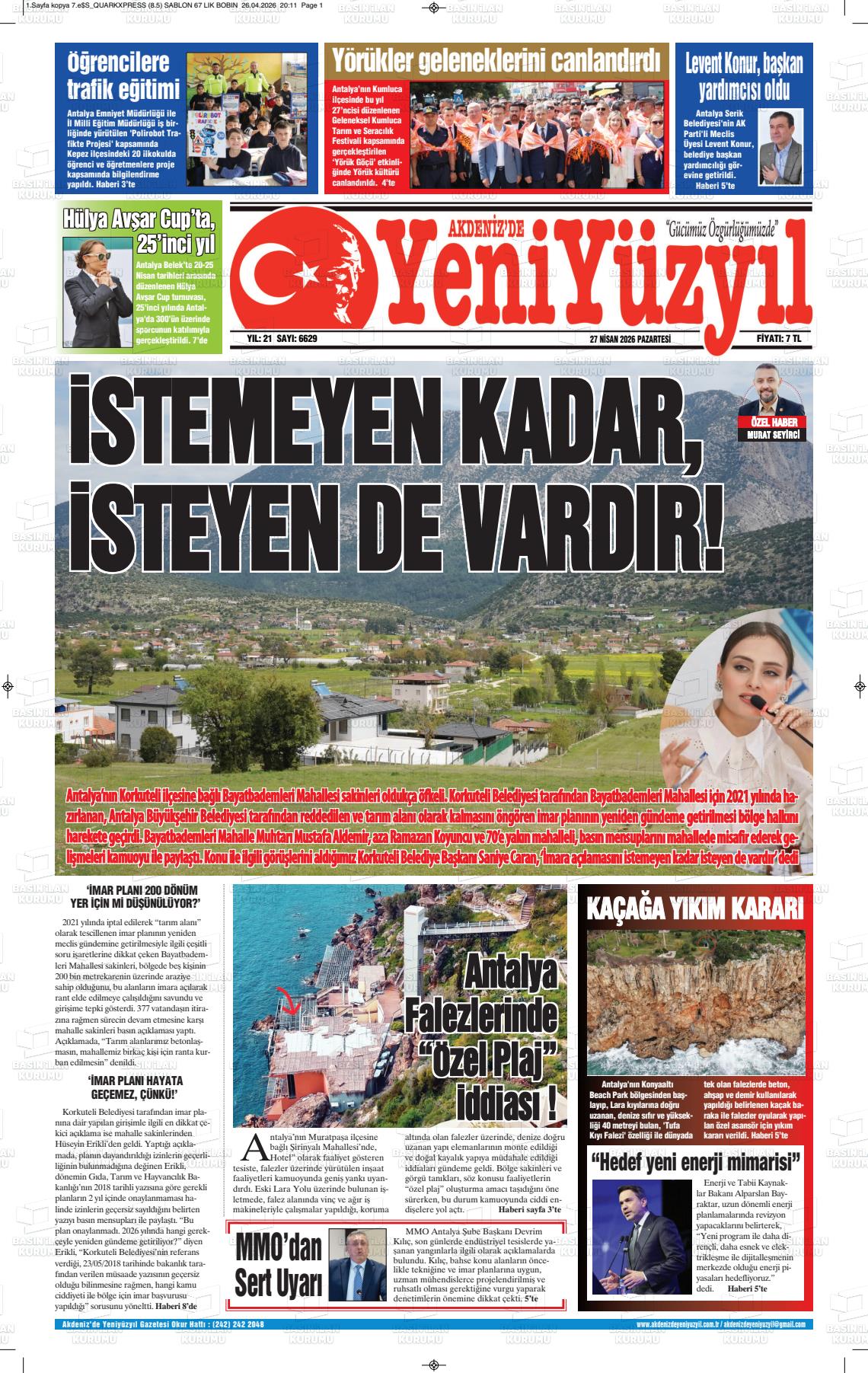 Antalya Akdenizdeyeniyuzyil 27.04.2026