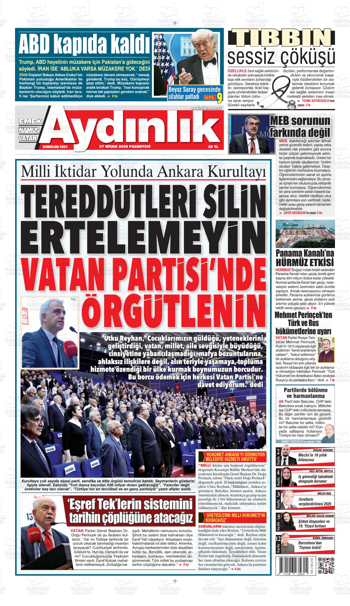 Istanbul Aydinlikvatanemeknamus 27.04.2026