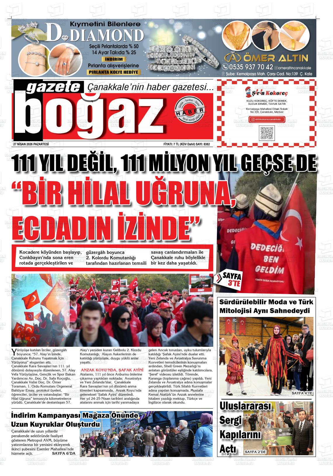 Canakkale Bogaz 27.04.2026