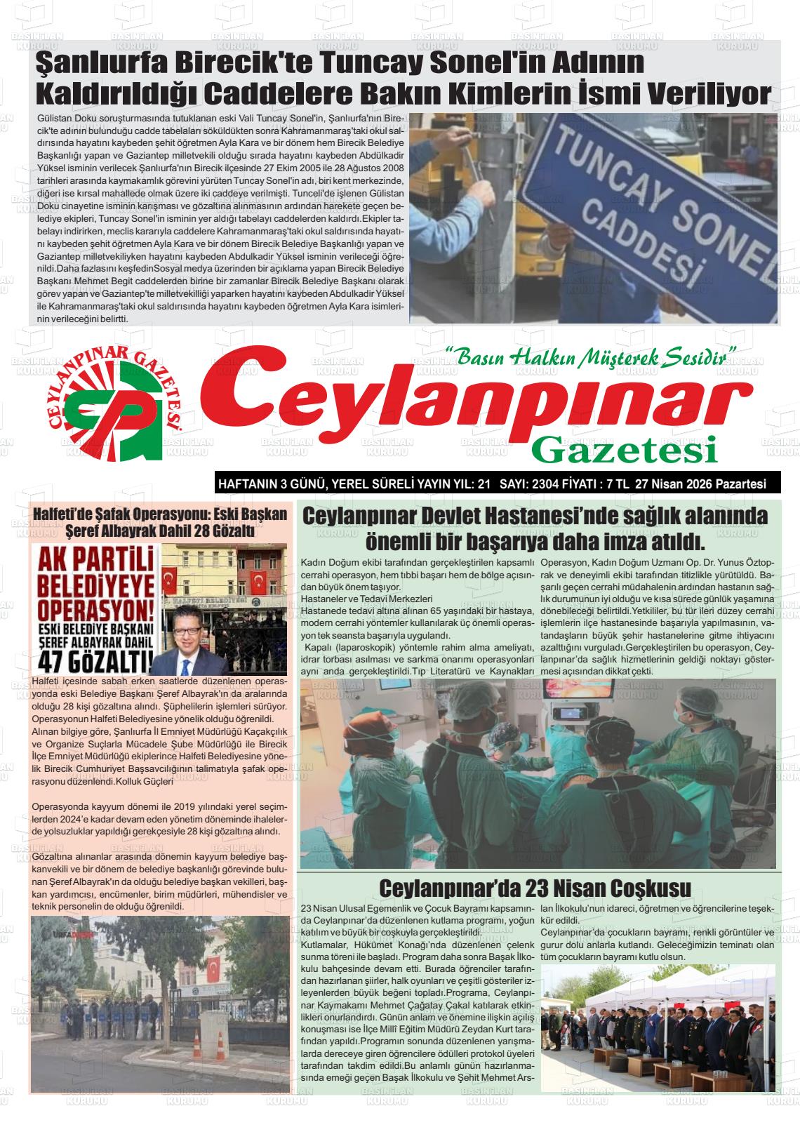 Sanliurfa Ceylanpinar 27.04.2026
