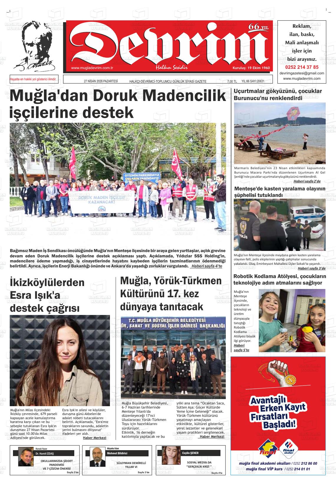 Tekirdag Devrim 27.04.2026