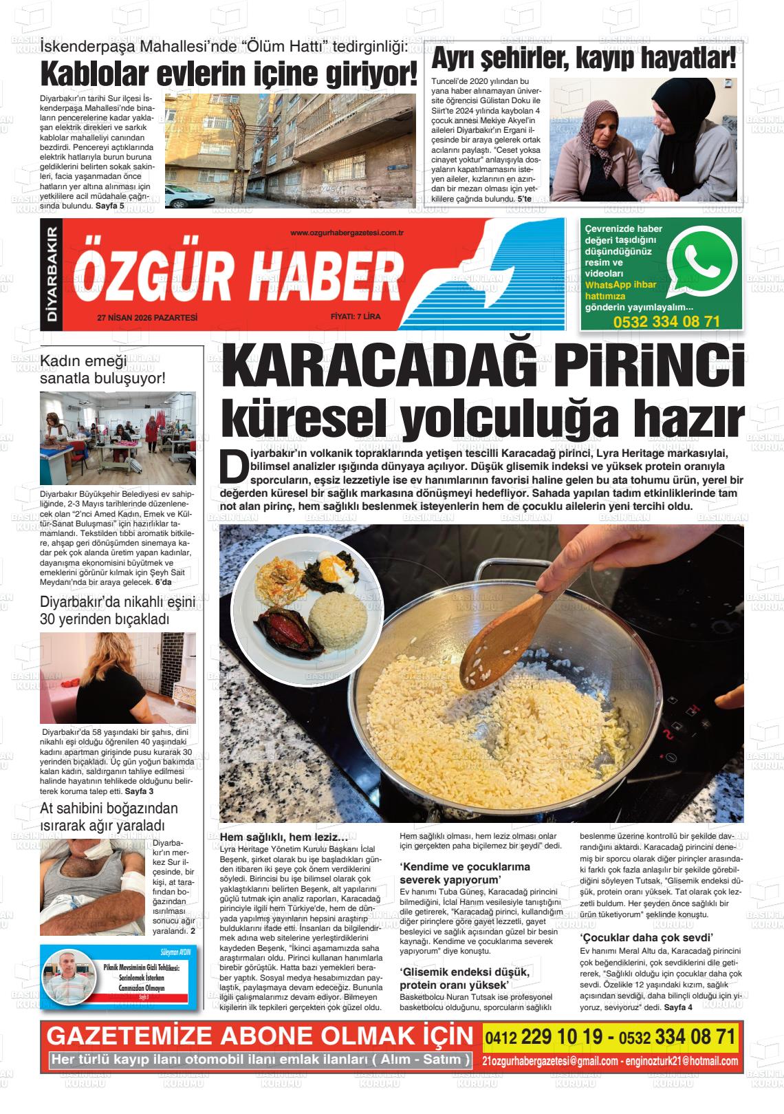 Diyarbakir Ozgurhaber 27.04.2026