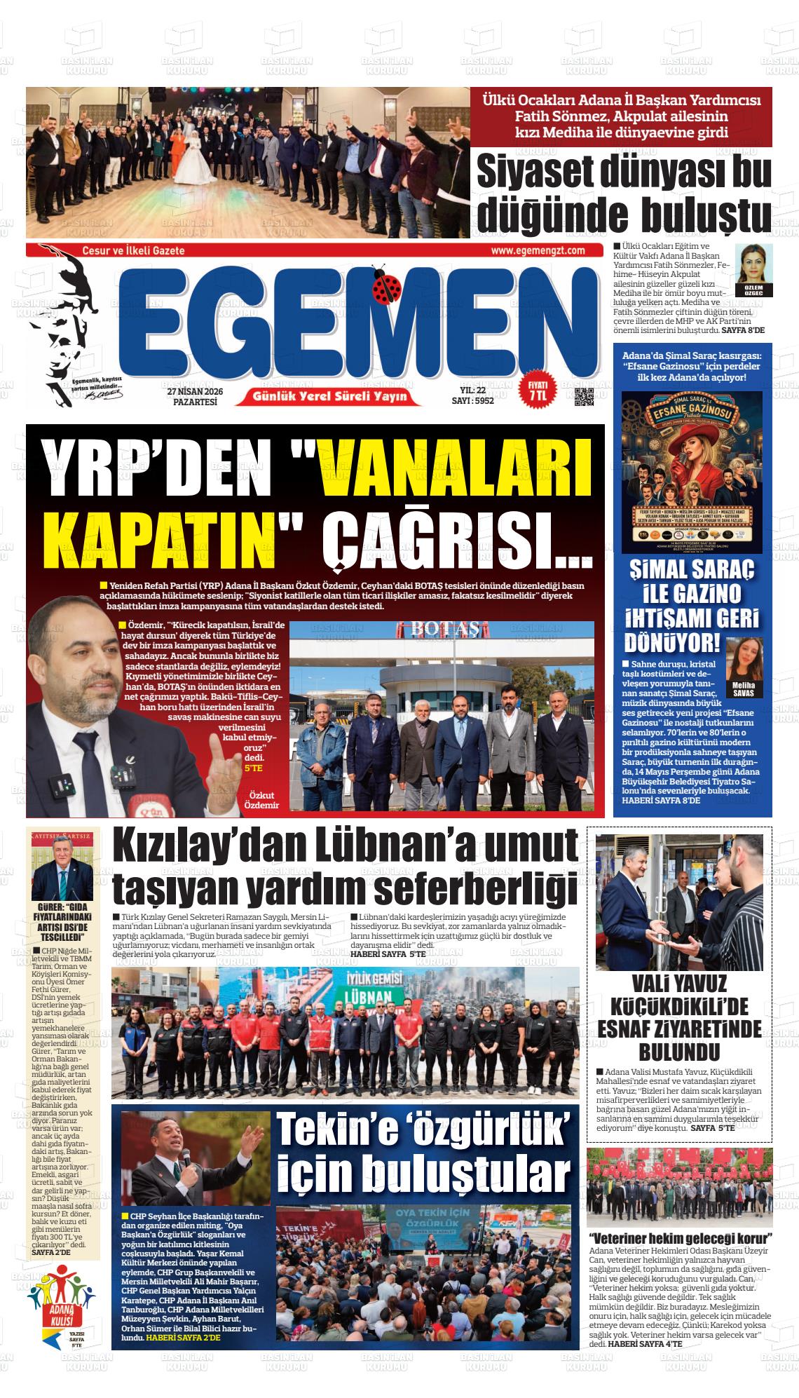 Adana Egemen 27.04.2026
